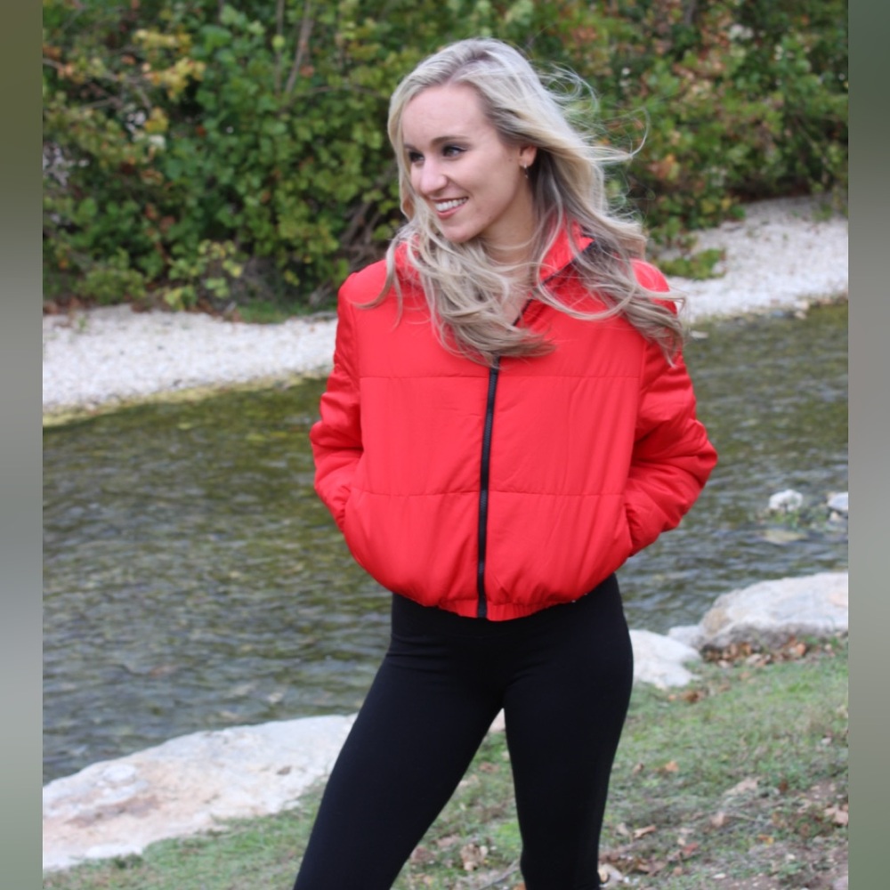 Wild Fable Vibrant Red Puffer Jacket Size XS ✨♥️ - Picture 4 of 11